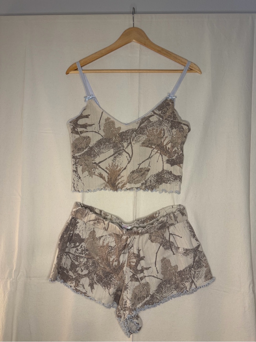 Urban Outfitters Realtree Lace-Trim Cami Short Sleep Set
